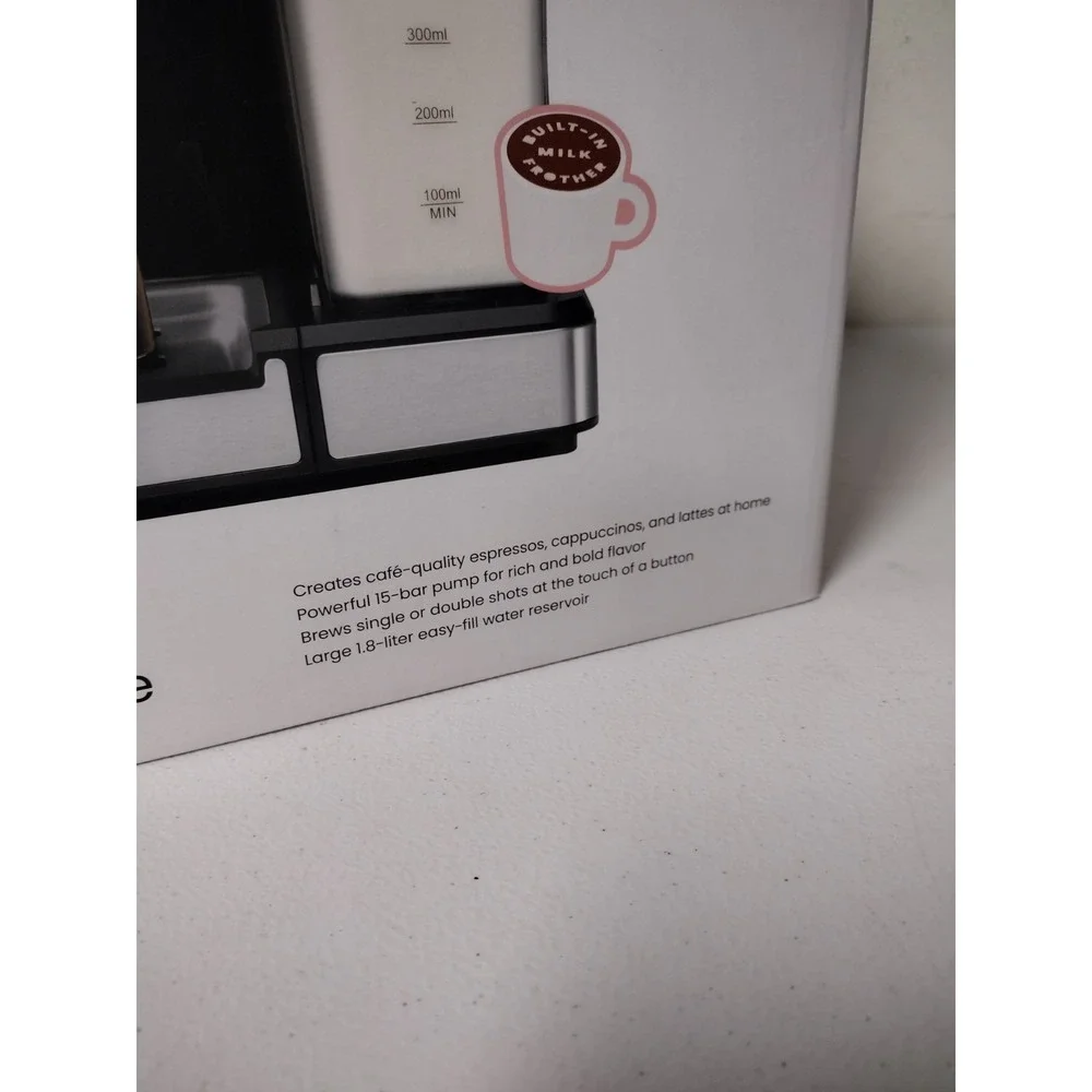 New Chefman  6-in-1 Espresso Machine 15-Bar Pump - Stainless Steel